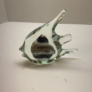 Hand Blown Art Glass Angel Fish Paperweight